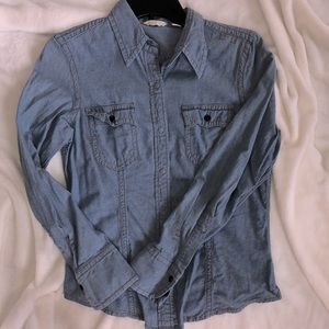 Adorable AE western snap front denim